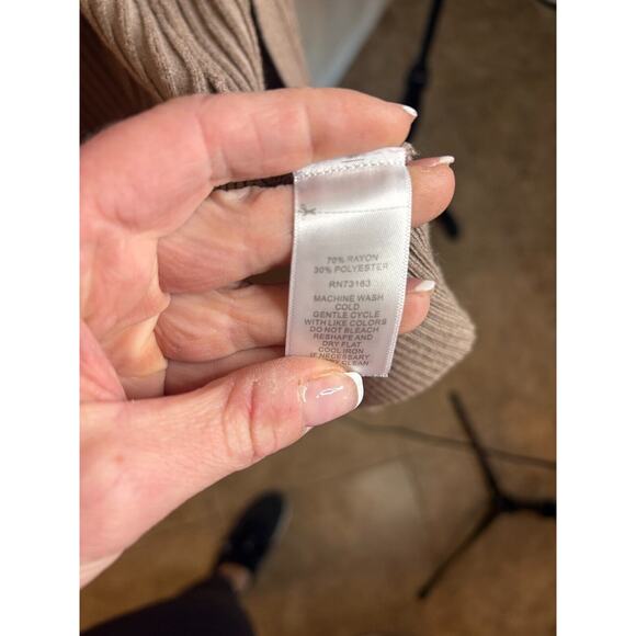 Spense Open Front Sleeveless Tan Duster Vest with Pockets Size M 6-10 - Picture 5 of 8